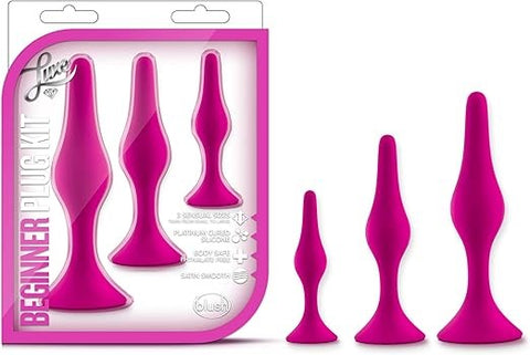 California Exotics Luxe Beginner Butt Plug Kit Pink Three Graduated Sizes - Butt Plugs