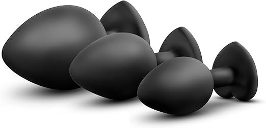 California Exotics Luxe Bling Anal Plugs Training Kit Black Rainbow Gems - - Butt Plugs