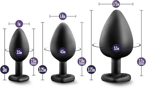 California Exotics Luxe Bling Anal Plugs Training Kit Black Rainbow Gems - Butt Plugs