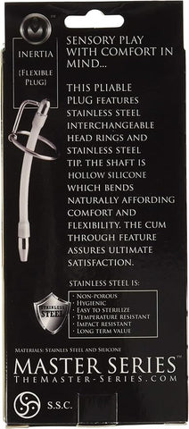 XR Brands Master Series Inertia Flexible Cum Thru Penis Plug Medical Grade - Penis Plugs