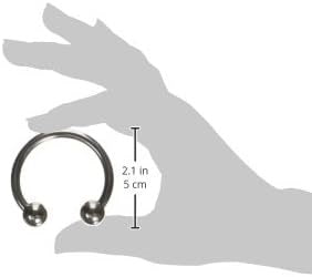 XR Brands Master Series Pressure Point Beaded Stainless Steel Glans Ring - Steel Cock Rings