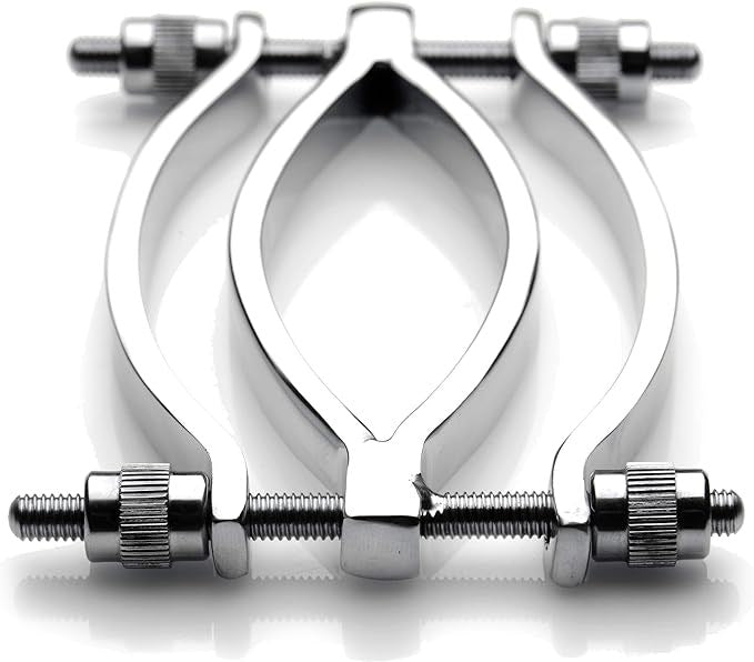 XR Brands Master Series Stainless Steel Adjustable Pussy Clamp Premium Control - - Pussy And Clit Toys