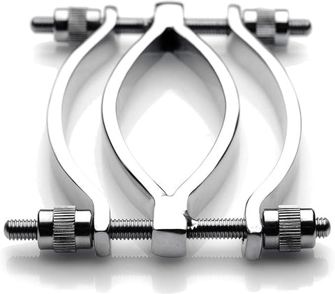 XR Brands Master Series Stainless Steel Adjustable Pussy Clamp Premium Control - Pussy And Clit Toys