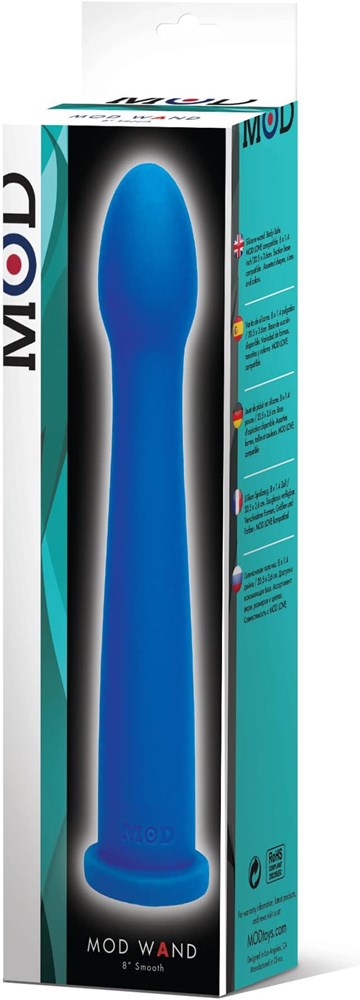 MOD Silicone Wand Smooth Blue 7.5 Inch Dildo for Penetration and Thrusting - - Body Wands