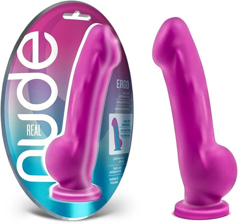 BMS Factory Real Nude Ergo Realistic Dildo Violet Dual Density Silicone - Realistic Dildos