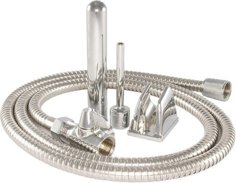 SI Novelties Stainless Steel Deluxe Shower Bidet with Dual Nozzles - Enemas and Douches