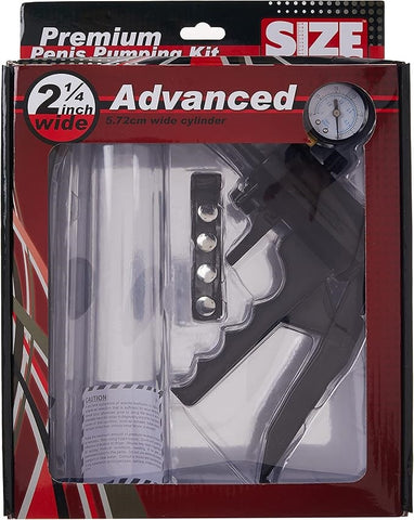 XR Brands Size Matters Advanced Size Premium Penis Pumping Kit with Gauge - Penis Pumps And Stretchers