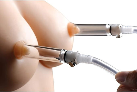 XR Brands Size Matters Nipple Pumping System with Dual Cylinders - Breast and Nipple Toys