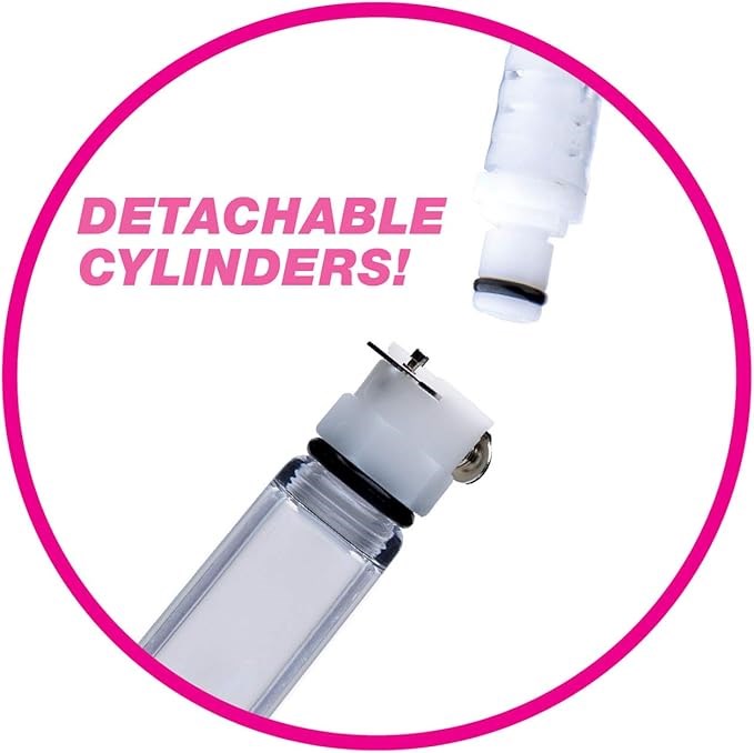 XR Brands Size Matters Nipple Pumping System with Dual Cylinders - - Breast and Nipple Toys