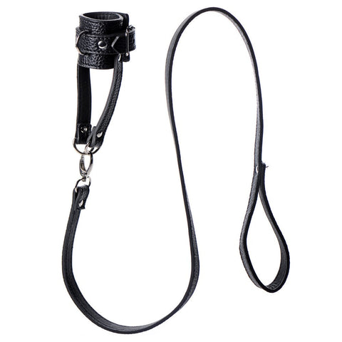 XR Brands Strict Adjustable Ball Stretcher With Leash Premium Control - Ball and Cock Toys