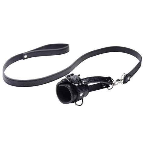 XR Brands Strict Adjustable Ball Stretcher With Leash Premium Control - Ball and Cock Toys