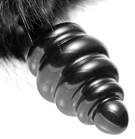 XR Brands Tailz Black Bunny Tail Anal Plug with Temperature Play Feature - Butt Plugs