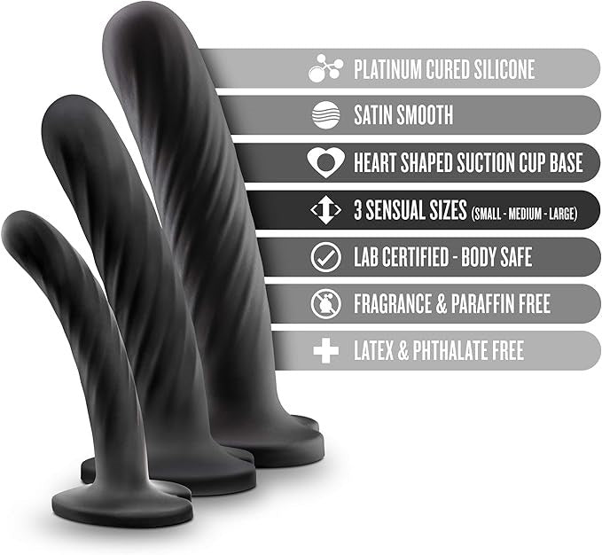 Blush Novelties Temptasia Twist Silicone Dildo Kit Set of Three Progressive - - Realistic Dildos