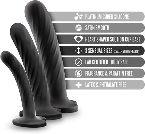 Blush Novelties Temptasia Twist Silicone Dildo Kit Set of Three Progressive - Realistic Dildos