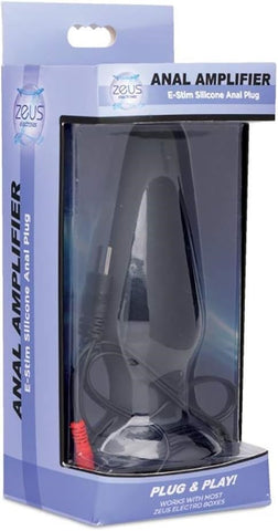 XR Brands Zeus Anal Amplifier Silicone eStim Anal Plug Electrostimulation - Butt Plugs