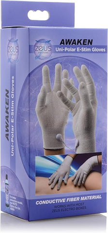 XR Brands Zeus Awaken Electro Stimulation Gloves with Conductive Elements - Electro Sex