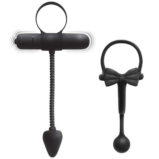 ENHANCER Cockring 2 Pack With Stretchy Butt Plug - - Sex Kits