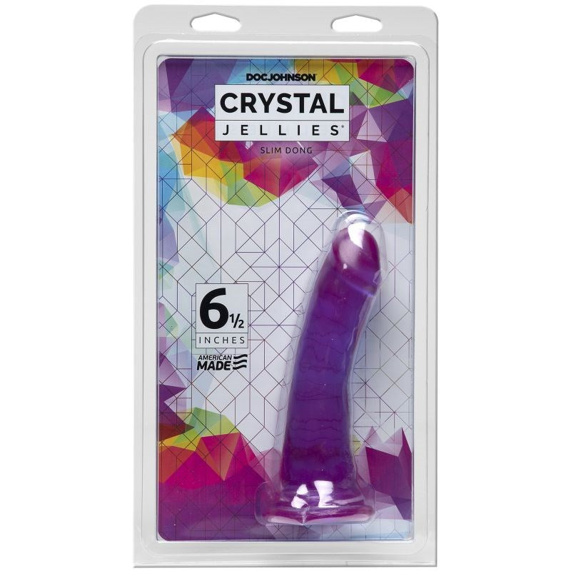 Doc Johnson Crystal Jellies 6.5 Inch Slim Realistic Dong with Suction Cup - - Realistic Dildos