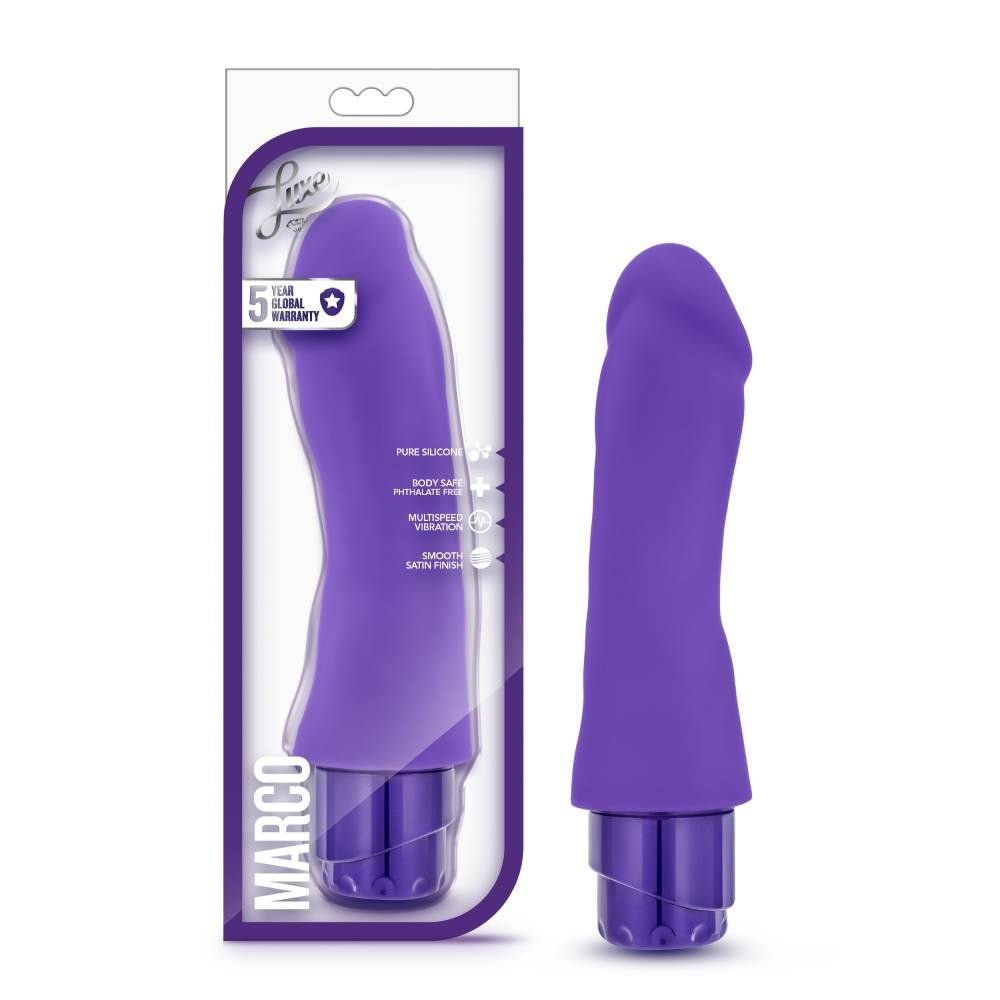 California Exotics Luxe Marco Realistic Vibrating Dong with G Spot Curve - - Vibrating Dildos