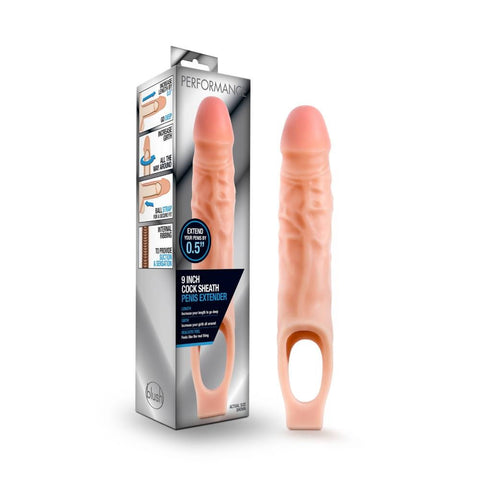 Blush Novelties Performance Mens Cock Sheath Penis Extender Vanilla TPE - Pumps, Extenders and Sleeves