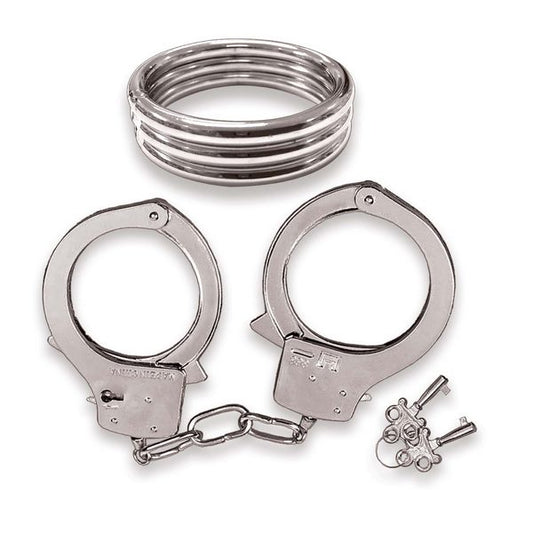 DOMINANT SUBMISSIVE Cock Ring and Handcuffs - - Sex Kits