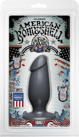 Doc Johnson American Bombshell Fat Man Anal Plug Gun Metal Wide Base Design - Butt Plugs