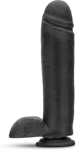 Blush Novelties Au Naturel Bold Huge Suction Cup Realistic Dildo Black 10.5 Inch - Realistic Dildos