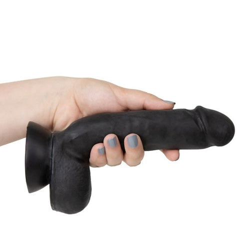 Blush Novelties Au Naturel Bold Pound Realistic Dildo Black 8.5 Inch Dual Density - Realistic Dildos