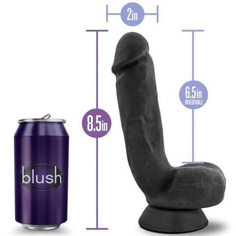 Blush Novelties Au Naturel Bold Pound Realistic Dildo Black 8.5 Inch Dual Density - Realistic Dildos