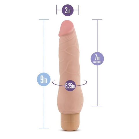 Blush Novelties Au Naturel Fabien Vibrating Dildo with Dual Density - Vibrating Dildos