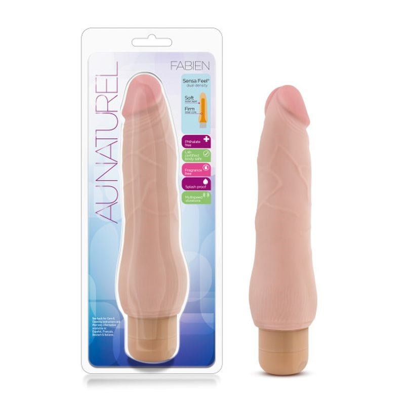 Blush Novelties Au Naturel Fabien Vibrating Dildo with Dual Density - - Vibrating Dildos