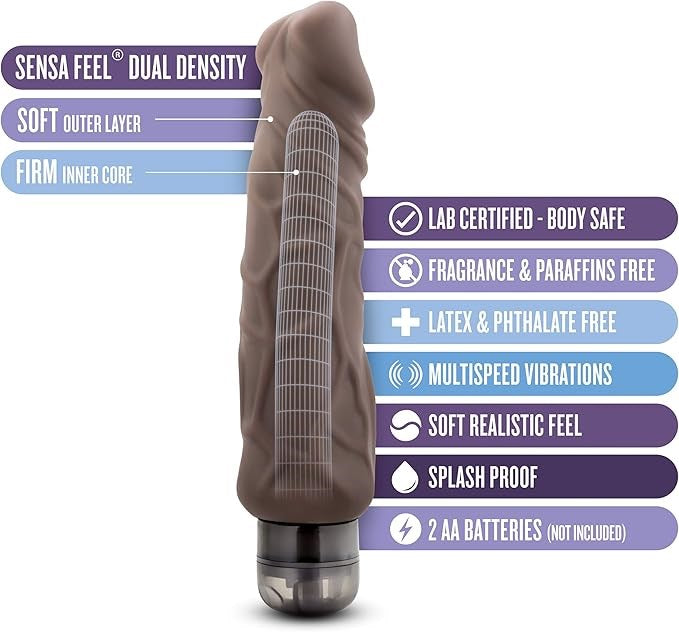Blush Novelties Au Naturel Home Wrecker Vibrating Dildo 9.5 Inch Length - - Vibrating Dildos