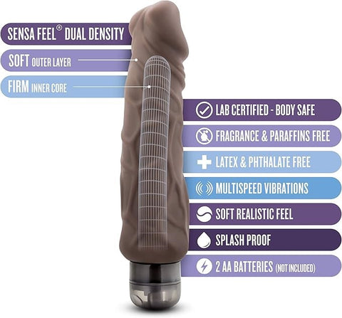 Blush Novelties Au Naturel Home Wrecker Vibrating Dildo 9.5 Inch Length - Vibrating Dildos