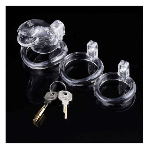 Brutus Shark Male Chastity Cage Clear with Integrated Lock System - Male Chastity
