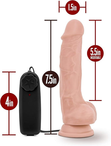 Blush Novelties Dr Skin Dr Tim Vibrating Cock with Suction Cup Vanilla 7.5 Inch - Vibrating Dildos