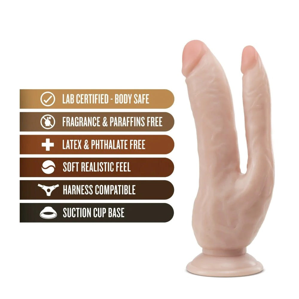 Blush Novelties Dr. Skin Double Penetration Realistic Cock 8 Inch Dildo - - Realistic Dildos