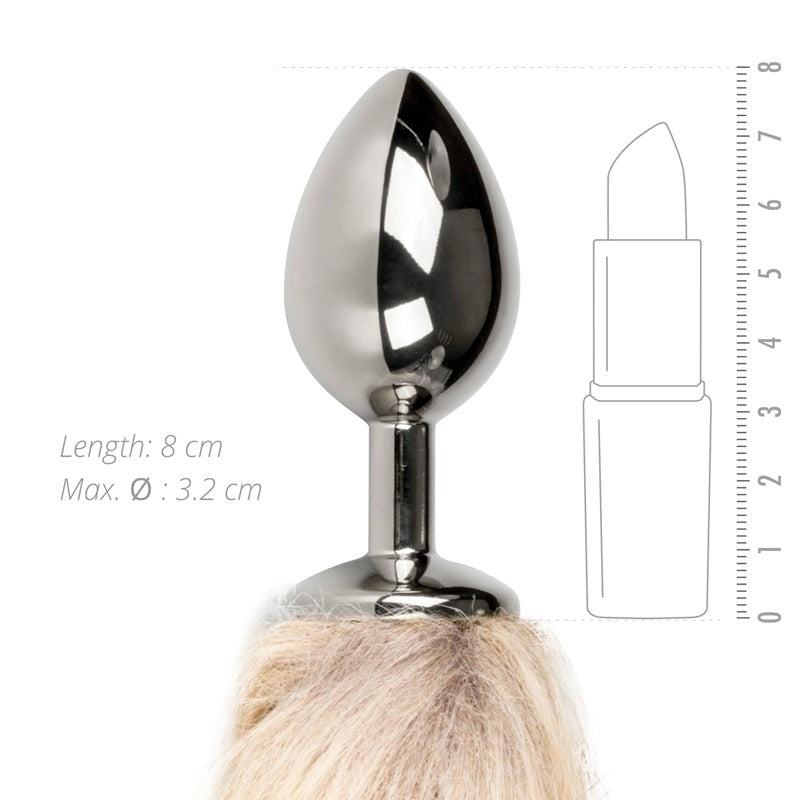 Fetish Collection Fox Tail No 2 Silver Butt Plug Premium Aluminum Tail - - Butt Plugs