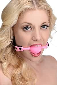 XR Brands Frisky Glow Gag Glow in the Dark Silicone BDSM Ball Gag with Lock - Bondage Gags and Bits