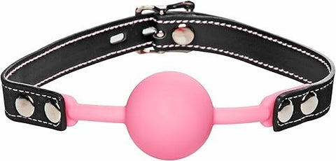 XR Brands Frisky Glow Gag Glow in the Dark Silicone BDSM Ball Gag with Lock - Bondage Gags and Bits