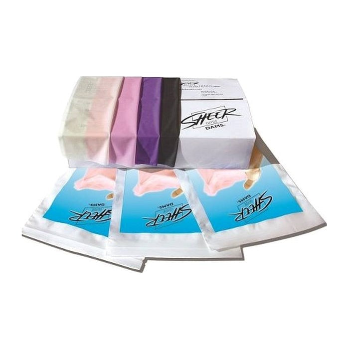 Glyde Sheer Dams Mixed Box Colours Flavours 100 Piece Ultra Thin Protection - - Condoms