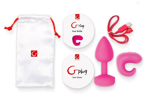 Gvibe Gkit Rechargeable Anal Plug Sunny Raspberry Dual Device Set - Butt Plugs