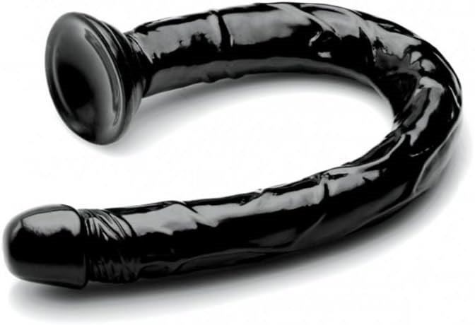 XR Brands Hosed Realistic Hose Big Black Anal Dildo 19 Inch Suction Cup - - Anal Dildos