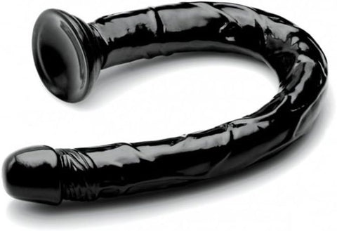XR Brands Hosed Realistic Hose Big Black Anal Dildo 19 Inch Suction Cup - Anal Dildos