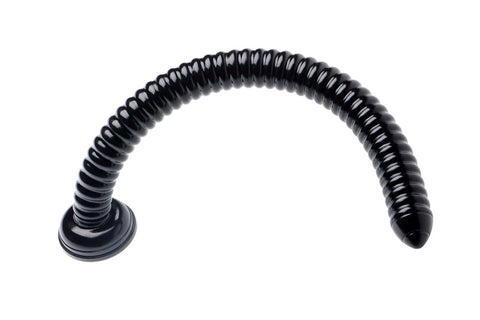 XR Brands Hosed Ribbed Hose Suction Cup Anal Dildo 19 Inch Deep Penetration - Anal Dildos