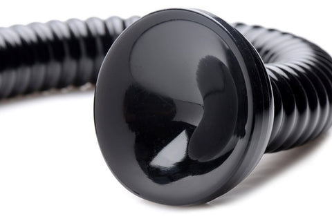 XR Brands Hosed Ribbed Hose Suction Cup Anal Dildo 19 Inch Deep Penetration - Anal Dildos