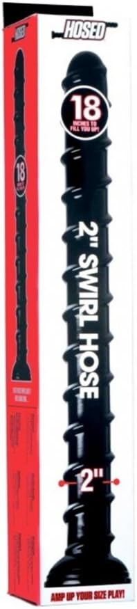 XR Brands Hosed Swirl Hose Anal Dildo 18 Inch with Suction Cup Base - - Anal Dildos