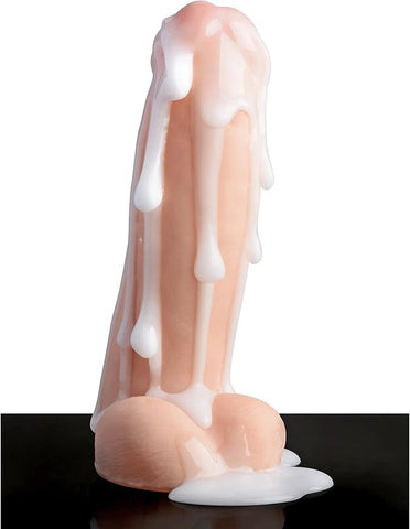 XR Brands Loadz 8 inch Realistic Squirting Dildo with Syringe Manual Control - Realistic Dildos