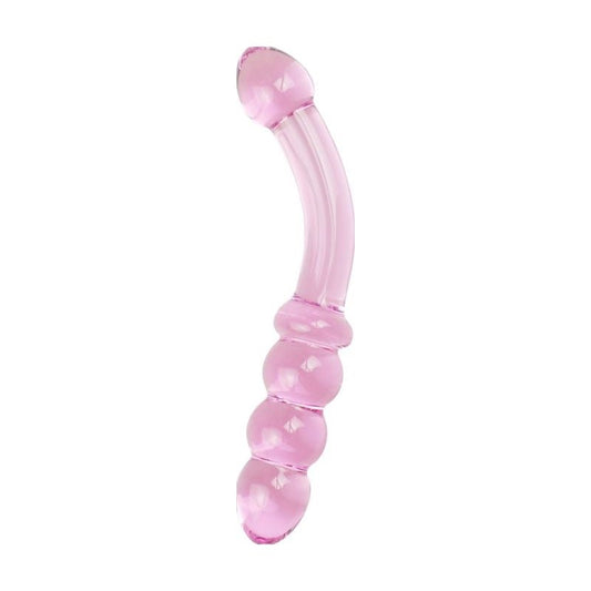 Lovetoy Glass Romance 10 Glass Dildo 7 inch Pink Premium Glass Design - - Glass Sex Toys