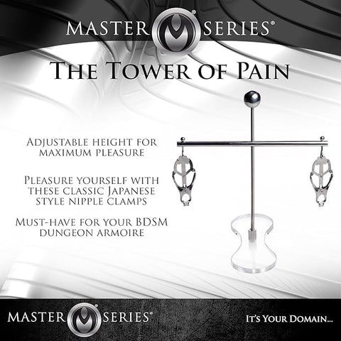 XR Brands Master Series The Tower of Pain Nipple Clamps Adjustable Tower - Nipple and Clit Clamps
