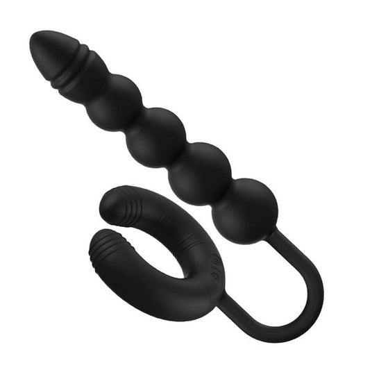 ATOMIC Dual Exciter C-Ring With Flexible Bead Prostate Plug - - Prostate Sex Toys